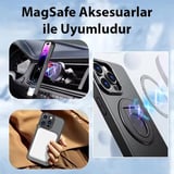 Nevamel ALLY iPhone 14 Pro Max İçin Magsafe Uyumlu Yüzük Standlı Manyetik Silikon Kılıf-(5775)