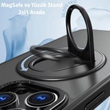 Nevamel ALLY iPhone 14 Pro Max İçin Magsafe Uyumlu Yüzük Standlı Manyetik Silikon Kılıf-(5775)