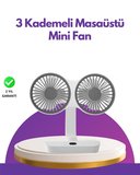 Nevamel® 4 Kademeli Hız Ayarlı USB Şarjlı Çift Taraflı Masaüstü Vantilatör