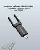 Nevamel Yüksek Hızlı 1200 Mbps Çift Bant USB WiFi Adaptör – Güçlü Sinyal Geniş Uyumluluk