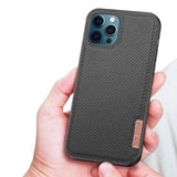 Nevamel Dux Ducis Fino Serisi iPhone 12 Pro Max Kılıf Premium Dokuma Silikon Kılıf-(5775)