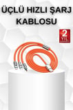 Nevamel Android ve İOS Uyumlu 180 Derece Type-c Şarj Kablosu