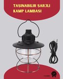 Nevamel USB Şarjlı Retro LED Kamp Feneri – 4 Işık Modu Su Geçirmez Taşınabilir