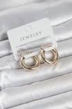 Nevamel® Gold Renk Pirinç Halka 20 mm Kadın Küpe 5886