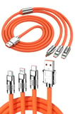 Nevamel 120W 3 İn 1 Uyumlu Silikon Şarj Kablosu Hızlı Şarj Kablosu