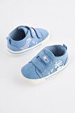 Next Baby Mavi Denim Dinazor Desenli Yumuşak Taban Bebek Ayakkabı
