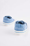 Next Baby Mavi Denim Dinazor Desenli Yumuşak Taban Bebek Ayakkabı