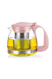 Nishev.com Evini Sev Renkli Süzgeçli Cam Demlik 700 ML - Pembe