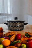 Nishev.com Evini Sev Siyah Desenli Kızartma Tenceresi - 22 cm 4,5 lt