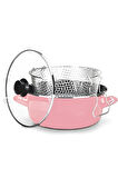 Nishev.com Evini Sev Milano Kızartma Tenceresi Pembe 22 cm 4,5 lt