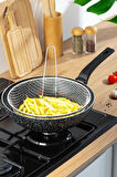 Nishev.com Evini Sev Emaye Lüks Yanmaz Yapışmaz Granit Kızartma Fritoz Wok Tava 26 Cm
