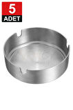 Nishev.com Evini Sev 5’li Elit Büyük Boy Krom Küllük Paslanmaz Çelik Kül Tablası 10cm
