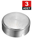 Nishev.com Evini Sev 3 Adet Elit Büyük Boy Paslanmaz Çelik Kül Tablası Krom Küllük 10cm
