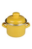 Emaye Mini Derin Tencere Seti 12 cm 900 ml - 3 Renk Alana 1 Renk Bedava