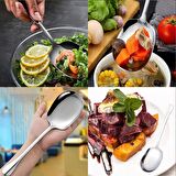 Nishev 6'lı Lüks Servis Kaşığı Seti Büyük Boy Paslanmaz Çelik Kaşık Salata Pasta Yemek Servis Mutfak Kaşığı