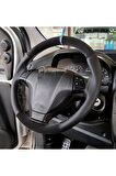 Fiat Fiorino Uyumlu Nubuk Dikmeli Direksiyon Kılıfı Noktalı-alkantara Gri Yüzüklü,gri Ipli