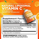 Nutrivein Liposomal Vitamin C 1650mg Defenses & Overall Well-Being- 180 Caps