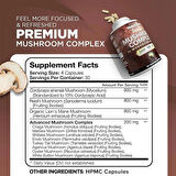 Nutrivein Mushroom Nootropic Mushroom Complex Lion's Mane Cordyceps Chaga Reishi Turkey Tail,Maitake