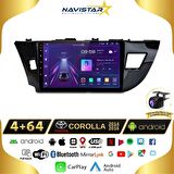 Toyota Corolla 4GB + 64GB Kablosuz Carplay 2014-2016 Android 13 Navigasyon Multimedya Sistemi