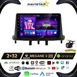 Megane 3 Kablosuz Carplay 2+32GB Android 13 Navigasyon Multimedya Sistemi