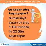 Tır ve Kamyonlar için Uzaktan İzlemeli 4 Kameralı 1 TB Harddisk Kamera Seti