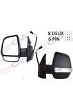 DIŞ DİKİZ AYNASI SOL DOBLO 11 ELEKTRİKLİ ORTADAN SİNYALLİ SİYAH KAPAKLI ÇİFT CAM KONVEKS 6 Fİ 27053