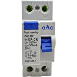 Oag 2X32A/30Ma Kaçak Akım Koruma Rölesi