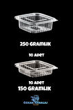 Kullan At Sızdırmaz Şeffaf Buzdolabı Saklama Kabı 250 Gramlık 10 Adet 150Gramlık 10 Adet