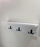 O&A Wood Doğal Ahşap Vestiyer, Dekoratif 3 Askılı Portmanto Ahşap Askılık