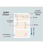 750'li Sarım Pvc Şeffaf Etiket 50 x 75