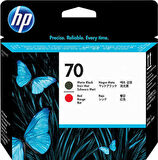Hp 70-C9409A Mat Siyah Ve Kırmızı Baskı Kafası
