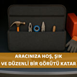 Beylini Premium Keçe Araç Bagaj Organizeri Suya Dayanıklı Pratik Taşınabilir Katlanabilir Seyahat Çantası Araç Içi Düzenleme Kutusu Antrasit