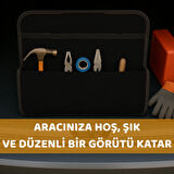 Beylini Premium Keçe Araç Bagaj Organizeri Suya Dayanıklı Pratik Taşınabilir Katlanabilir Seyahat Çantası Araç Içi Düzenleme Kutusu Siyah