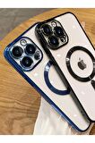 Iphone 12 Pro Max Uyumlu Lüx Lens Koruyuculu Şeffaf Magsafe Kılıf