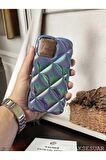 iPhone 15 Pro Uyumlu Geometrik Dilimli Hologramlı Baklava Şişme Puf Koruyucu Kapak Kılıf