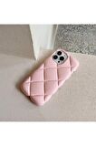 iPhone 14 Pro Max Uyumlu Geometrik Dilimli Hologramlı Baklava Şişme Puf Koruyucu Kapak Kılıf