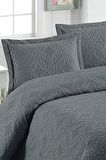 Ivy Antrasit Çift Kişilik Microfiber Kapitone Yatak Örtüsü