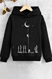 Uyguntarz Çocuk Uzay Temalı Baskılı Sweatshirt