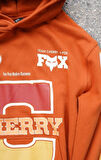 Cherry Fox Turuncu Baskılı Motorcu Sweatshirt