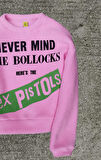 Sex Pistols Baskılı Pembe Polar Kazak 