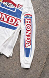 Race Day Honda Baskılı White Uzun Kol T-shirt