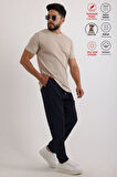 Erkek Fitilli Zinox Kumaş Tişört & Fermuarlı Duble Kumaş Pantolon Takım