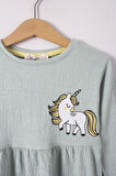 Minik Unicorn Baskılı Elbise
