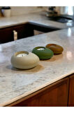 Three Drops Beton Tealight Mumluk 3'lü Set | Alaçatı-Avokado-Karamel |