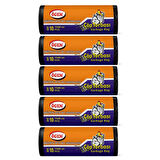 Endüstriyel Battal Boy Çöp Poşeti (72 x 95 cm) 10 Lu Rulo x 5 Paket Çöp Torbası Siyah