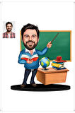 Kişiye Özel Öğretmen Erkek Karikatürlü 3d Ahşap Biblo,sevgiliye Hediye,doğum Günü Hediyesi,
