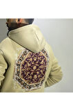 Otantik Kumaş Baskılı Oversize Erkek Hoodie