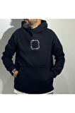 Otantik Kumaş Baskılı Oversize Erkek Hoodie