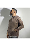 Otantik Kumaş Baskılı Oversize Erkek Hoodie