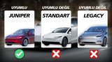 TESLA JUNİPER İÇİN UYUMLU SİYAH RENK TAVAN PERDESİ MANUEL ELLE AÇMALI